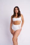 Gigi Top - Mesh Pannelled Top Recycled White