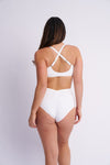 Gigi Top - Mesh Pannelled Top Recycled White
