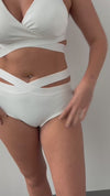 Tara Low Waist - Strappy Scrunch Low Waist Bottoms White